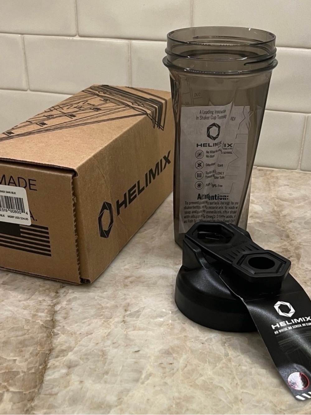 Helimix black Protein Shaker Bottle